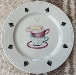 Vajilla de postre Picas pintada a mano en porcelana tazas de té