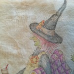 pintura tela quilt witches