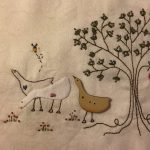 bloque 4 Quilt Château Hexagon wallhanging