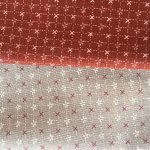 tela roja y beis quilting