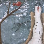 muñeco nieve dibujo tela patchwork
