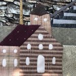 casa rosa en patchwork aplicación