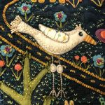 pajaro bordado a mano Sue Spargo