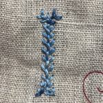 letra i bordada punto pluma