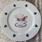 Vajilla de postre Picas pintada a mano en porcelana tazas de té